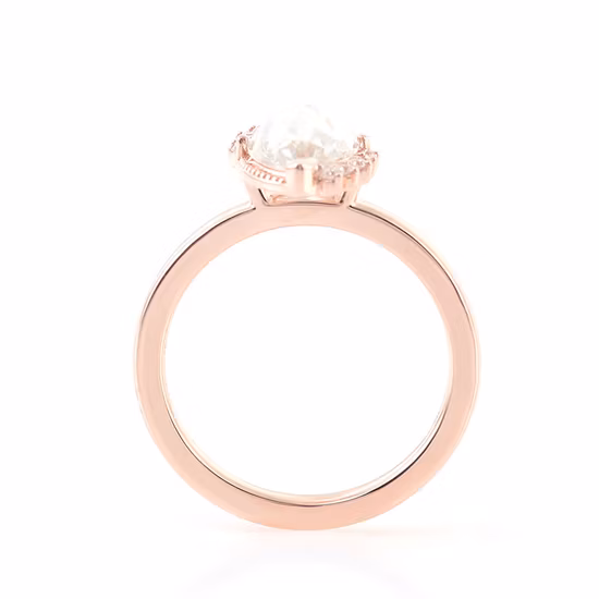 卸売価格ファインジュエリーリング、パーソナライズされた結婚指輪、女性用本物の10Kゴールドモアッサナイトダイヤモンド婚約指輪