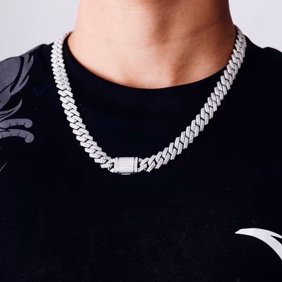 Moissanite Cuban Chain Thick Link Chains for Men