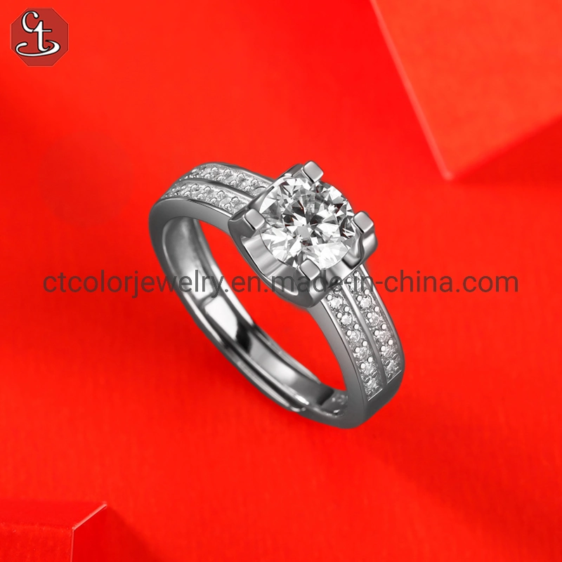 Trendy Jewelry Moissanite Diamond rings Silver Jewellery engagement ring for women