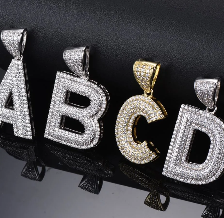 2022 Popular Custom Jewellery Alphabet Letter Name Jewelry Iced out Pendant Charms Necklace Hip Hop Jewelry