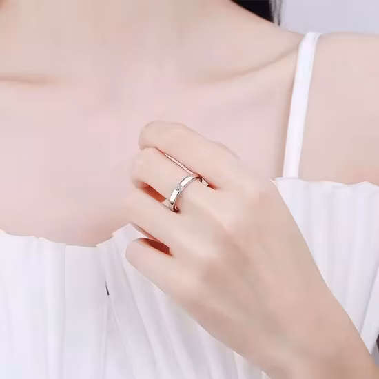 ホットセール 18K ゴールドメッキ 925 スターリングシルバー男性用モアッサナイト ダイヤモンド リング