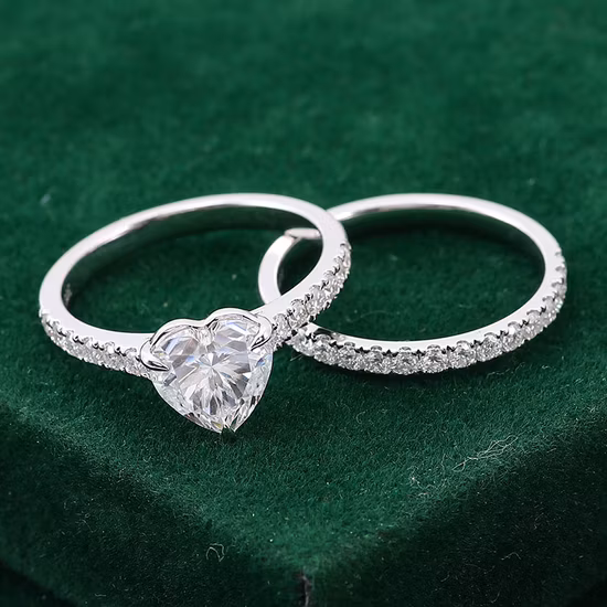 卸売女性のファッショナブルな婚約指輪 1.5CT ハート形モアッサナイト 14K ゴールド リング