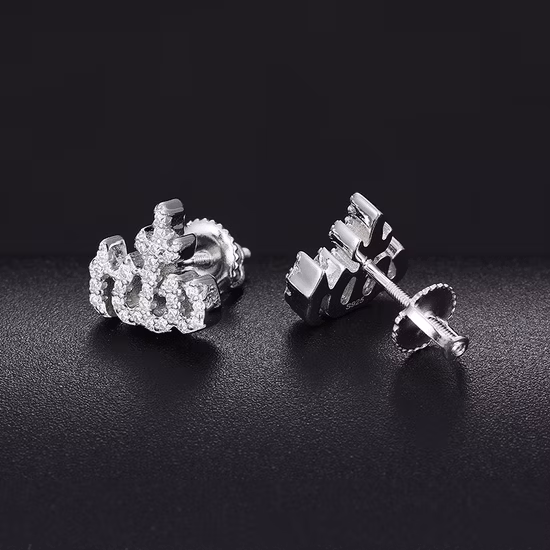 高級ヒップホップジュエリー低刺激性 18 K ゴールドメッキ 925 スターリングシルバー VVS モアッサナイトダイヤモンドアッラースタッドピアス男性用