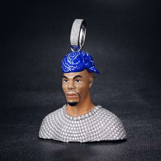 新デザインカスタム舗装 VVS モアッサナイトシルバーメモリーペンダント男性女性ヒップホップジュエリー